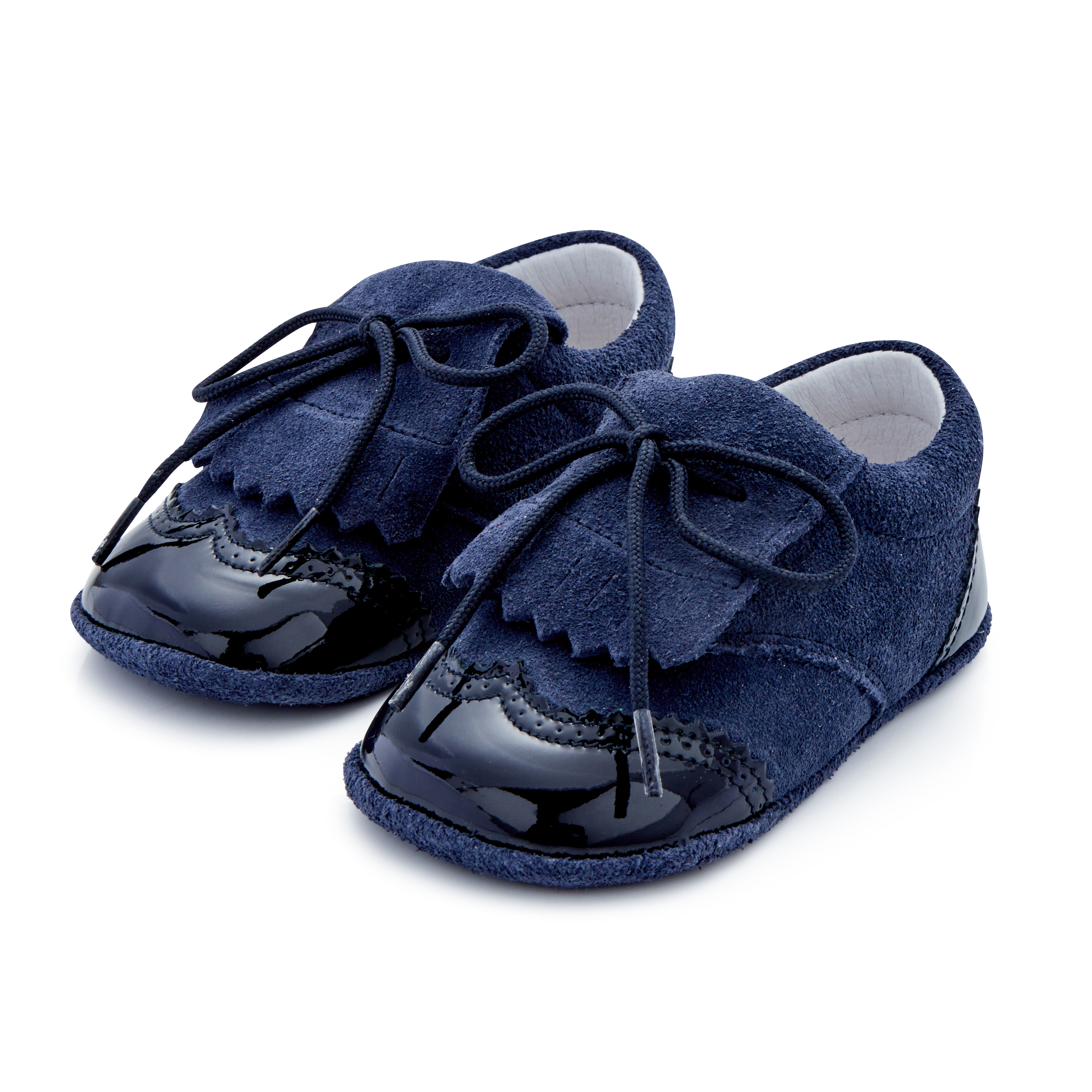 BEER navy leather and suede boys’ shoes